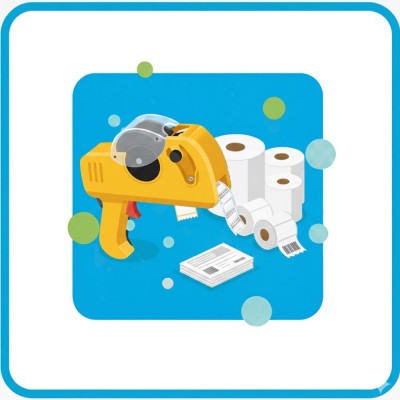 Этикет пистолеты, чековая и этикет лента